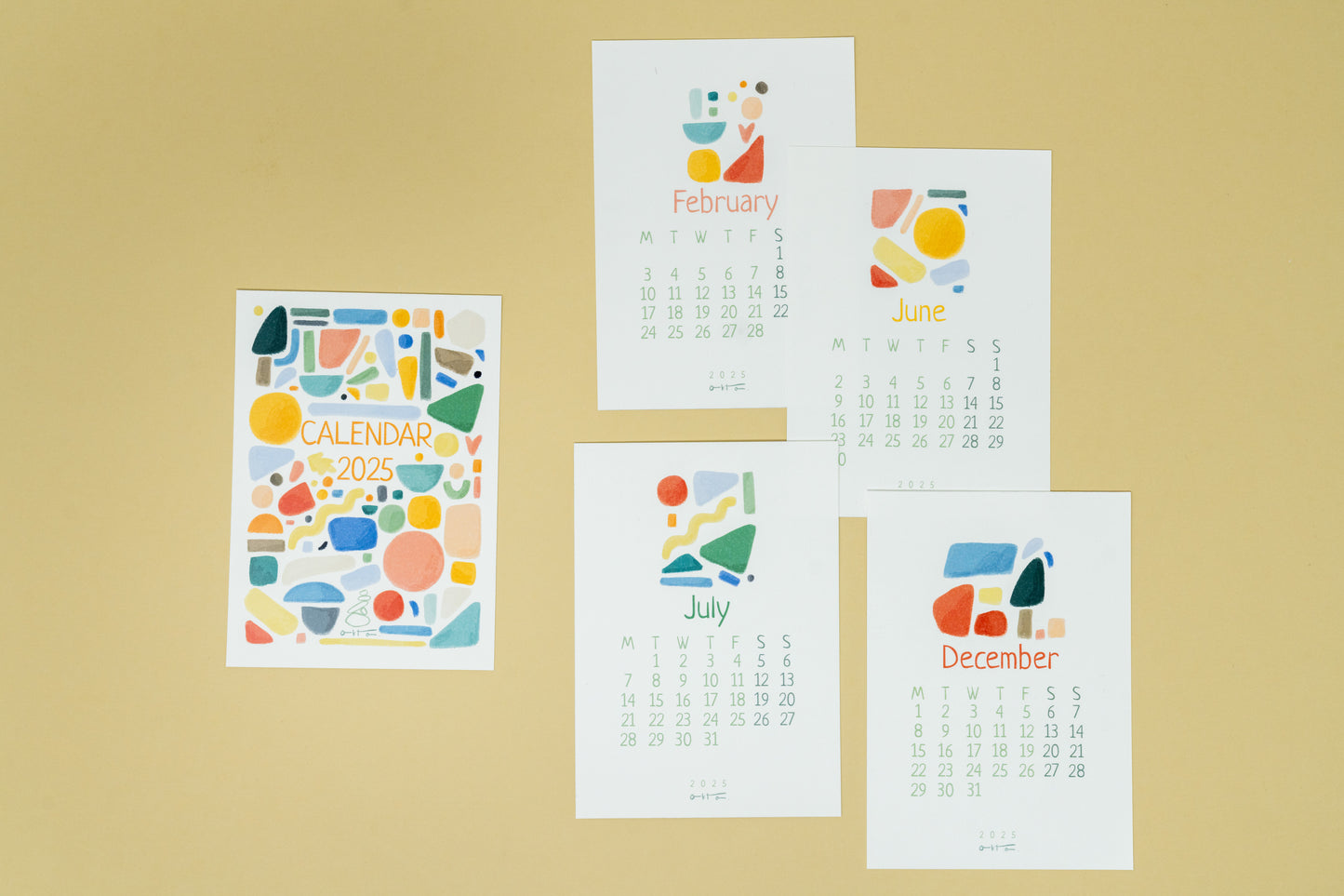 2025 Shapes and Colors Calendar
