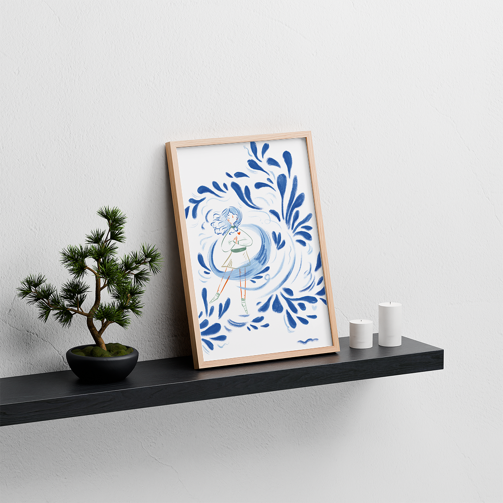 Blue tile girl - Limited Print